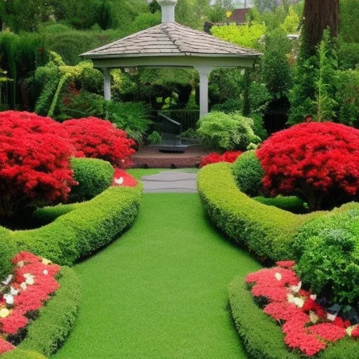 

A lush garden with vibrant poinsettia trees and other plants in a variety of colors and shapes, creating a stunning and inviting outdoor space.