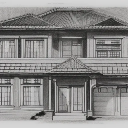 

A blueprint of a house, with a ruler and pencil, showing the detailed design of the home.