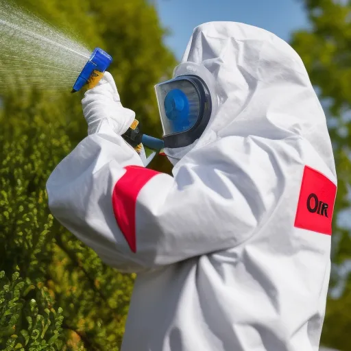 

A close-up image of an Orkin technician in a protective suit, holding a sprayer and ready to take on pests.