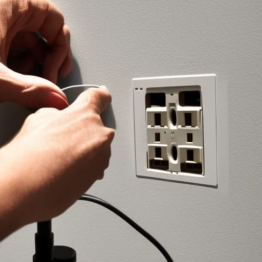 

A close-up image of a person's hands removing an old, non-grounded outlet and replacing it with a new, grounded outlet.